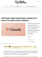 Anthropic flags natural gas supply as a risk to its data center buildout