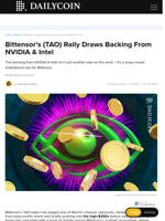 Bittensor’s (TAO) Rally Draws Backing From NVIDIA & Intel - DailyCoin