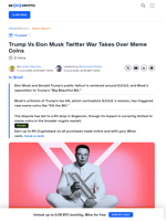 Trump vs Elon Musk Twitter War Takes Over Meme Coins