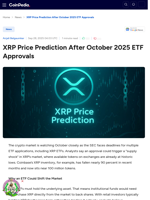 XRP Price Prediction After October 2025 ETF Approvals