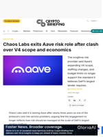 Chaos Labs exits Aave risk role after clash over V4 scope and economics