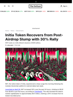 Initia Token Recovers from Post-Airdrop Slump with 30% Rally - 