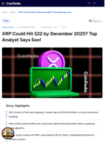 XRP Could Hit $22 by December 2025? Top Analyst Says Soo!