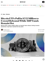 Bitcoin ETFs Pull in $352 Million to Extend Rebound While XRP Funds Remain Hot - Decrypt