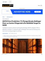 MSTR Price Prediction: 7% Plunge Breaks Bollinger Floor as Cantor Fitzgerald Lifts NASDAQ Target to $208 - Blockchain.News