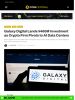 Galaxy Digital Lands $460M Investment as Crypto Firm Pivots to AI Data Centers - CoinCentral