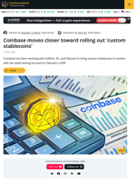 Coinbase Inches Closer Toward Launching Custom Stablecoins