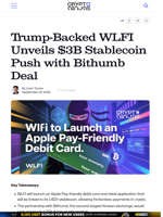 Trump-Backed WLFI Unveils $3B Stablecoin Push with Bithumb Deal