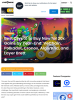 Best Crypto to Buy Now for 20x Gains by Year-End: VeChain, Polkadot, Cronos, Algorand, and Layer Brett | Live Bitcoin News