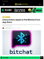 China Orders Apple to Pull Bitchat From App Store - CoinCentral