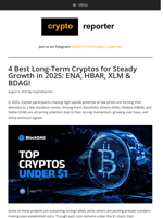 Best Long-Term Cryptos: ENA, HBAR, XLM & BDAG