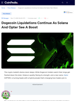 Dogecoin Liquidations Continue As Solana And Opter See A Boost