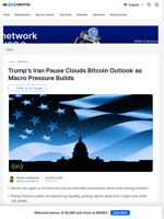 Trump Pauses Iran Oil Strikes, But It’s Looking Bad For Bitcoin