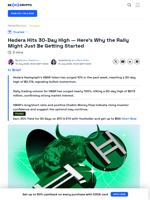 HBAR Price Hits 30-Day High: Is a Bigger Surge Coming?