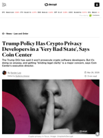 Trump Policy Has Crypto Privacy Developers in a 'Very Bad State', Says Coin Center - Decrypt