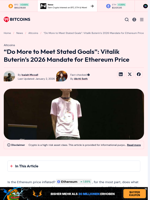 “Do More to Meet Stated Goals”: Vitalik Buterin’s 2026
Mandate for Ethereum Price