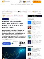 Bitcoin Price Watch: Will BTC Break $118K Resistance or Face a Correction? – Markets and Prices Bitcoin News