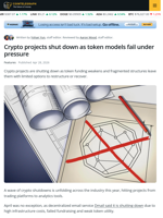 Crypto Projects Shut Down as Token Models Fail Under Pressure