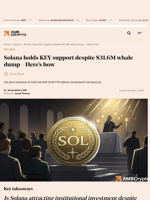 Solana holds KEY support despite $31.6M whale dump - Here’s how - AMBCrypto