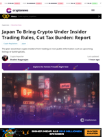 Japan Plans Insider Rules And Tax Cuts For Crypto