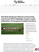 Red Bull Salzburg's Bitcoin partnership and Sorare NFTs highlight crypto's quiet infiltration of European football transfers
