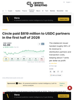 Circle paid $819 million to USDC partners in the first half of 2026