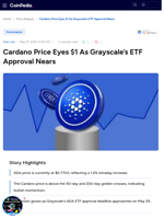 Cardano Price Eyes $1 As Grayscale’s ETF Approval Nears