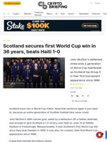 Scotland secures first World Cup win in 36 years, beats Haiti 1-0