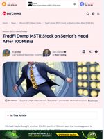 TradFi Dump MSTR Stock on Saylor’s Head After 100M Bid - 99Bitcoins