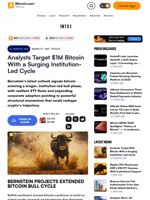 Analysts Target $1M Bitcoin With a Surging Institution-Led Cycle – Markets and Prices Bitcoin News