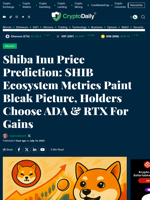 Shiba Inu Price Prediction: SHIB Ecosystem Metrics Paint Bleak Picture, Holders Choose ADA & RTX For Gains - Crypto Daily