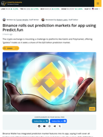 Binance Rolls out Prediction Markets for App Using Predict.fun