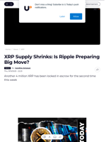 XRP Supply Shrinks: Is Ripple Preparing Big Move? - U.Today