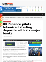 UK Finance pilots tokenized sterling deposits with six major banks - The Crypto News Wire