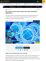 The crypto market values chains more than standalone applications