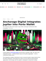 Anchorage Digital Integrates Jupiter Into Porto Wallet - 
