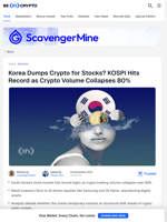 K-Crypto Winter? KOSPI Smashes Records as Crypto Volume Tanks 80%