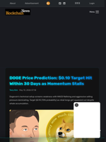 DOGE Price Prediction: $0.10 Target Hit Within 30 Days as Momentum Stalls - Blockchain.News
