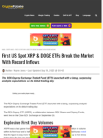 First US Spot XRP & DOGE ETFs Break the Market With Record Inflows 