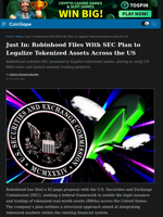 Robinhood Files With SEC Plan to Legalize Tokenized Assets Across the US