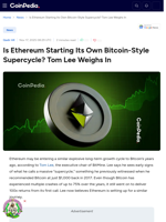 Is Ethereum Starting Its Own Bitcoin-Style Supercycle? Tom Lee Weighs In
