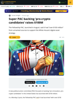 Super PAC Backing ‘Pro-Crypto Candidates‘ Raises $100M