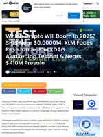 Which Crypto Will Boom in 2025? SHIB Near $0.000014, XLM Faces Resistance, BlockDAG Awakening Testnet & Nears $410M Presale | Live Bitcoin News