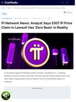 Pi Network News: Analyst Says $307 Pi Price Claim in Lawsuit Has ‘Zero Basis’ in Reality