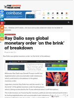 Ray Dalio says global monetary order ‘on the brink’ of breakdown - The Crypto News Wire