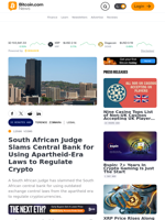 South African Judge Slams Central Bank for Using Apartheid-Era Laws to Regulate Crypto – Legal Bitcoin News