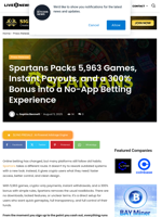 Spartans Packs 5,963 Games, Instant Payouts, and a 300% Bonus into a No-App Betting Experience | Live Bitcoin News