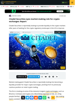 Citadel Securities eyes market-making role for crypto exchanges: Report