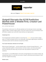Outpoll Disrupts the $21B Prediction Market with a Mobile-First, Creator-Led Powerhouse