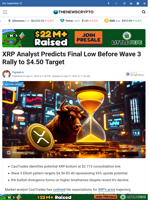 XRP Analyst Predicts Final Low Before Wave 3 Rally to $4.50 Target